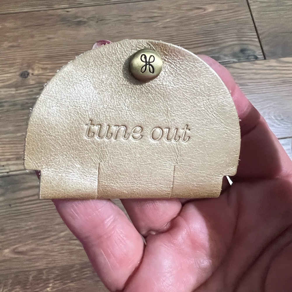 Tune Out Gold Leather Accessory by HOBO